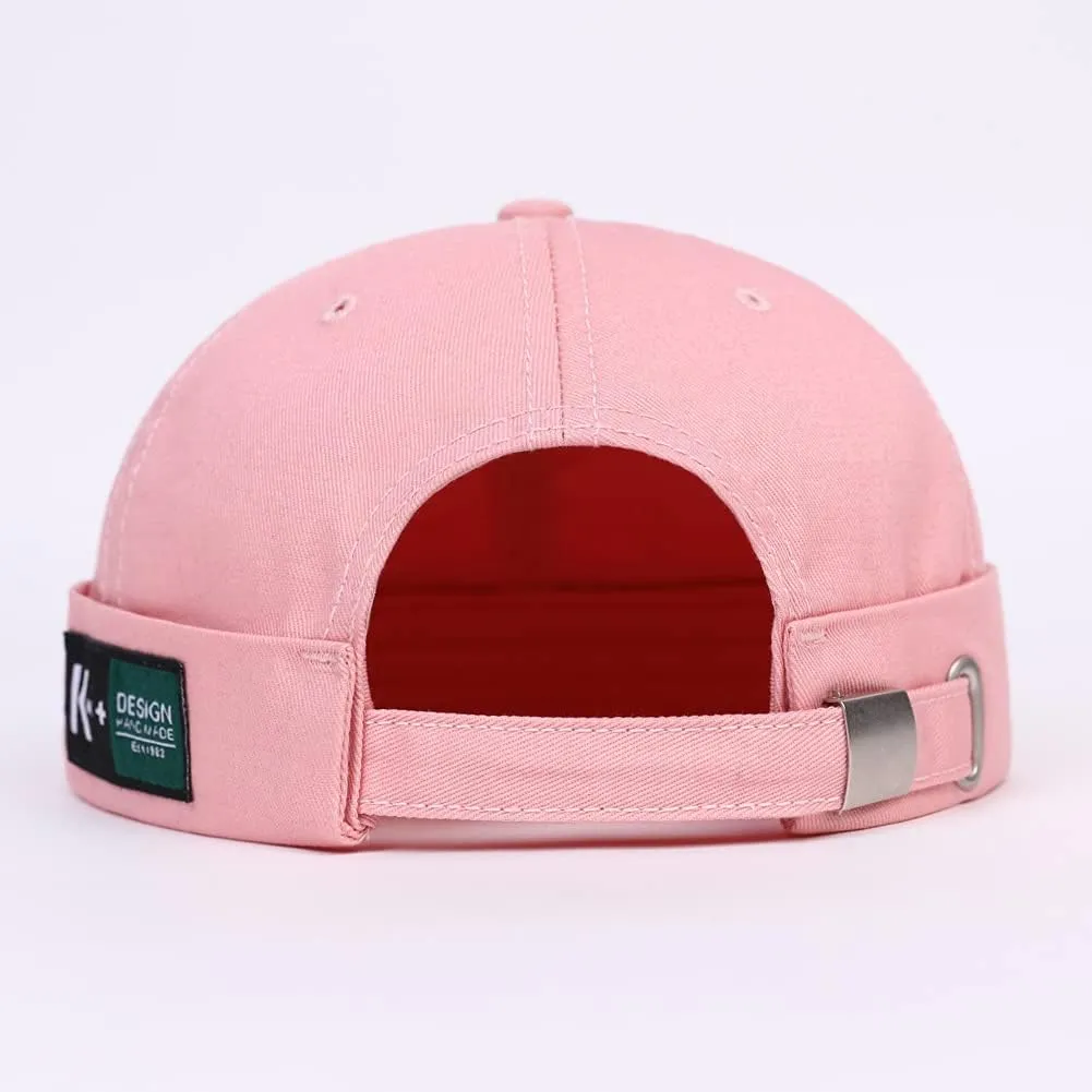 Men Hats Docker Cap Hats Beanie Sailor Cap Worker Hat Rolled Cuff Retro Brimless Hat with Adjustable