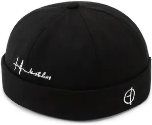 Men's Cotton Skullcap Sailor Brimless Retro Rolled Cuff Docker Hats Beanies Street Casual Beanie Caps