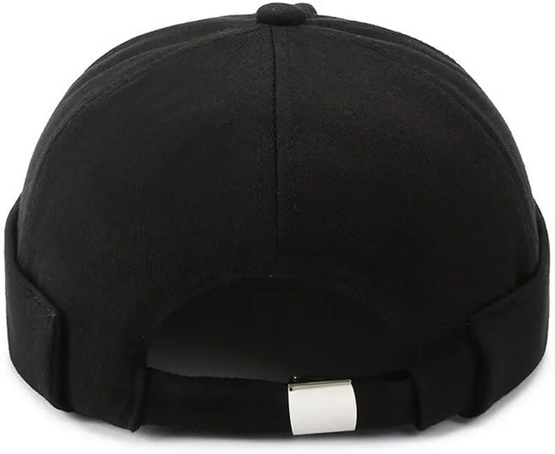 Men's Cotton Skullcap Sailor Brimless Retro Rolled Cuff Docker Hats Beanies Street Casual Beanie Caps