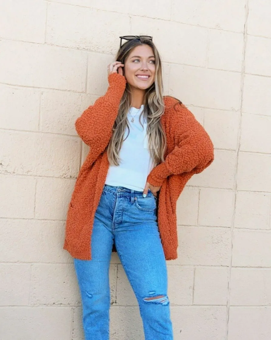 MEROKEETY Popcorn Batwing Sleeve Oversized Cardigan