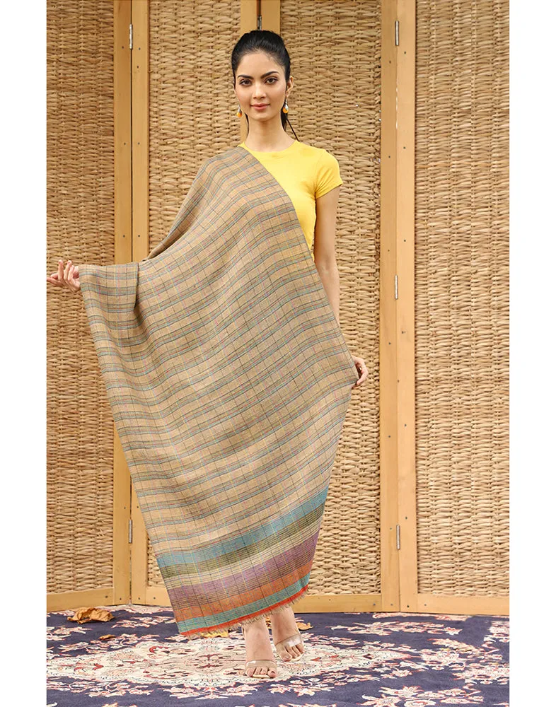 Mustard and Fawn Reversible Cashmere Stole