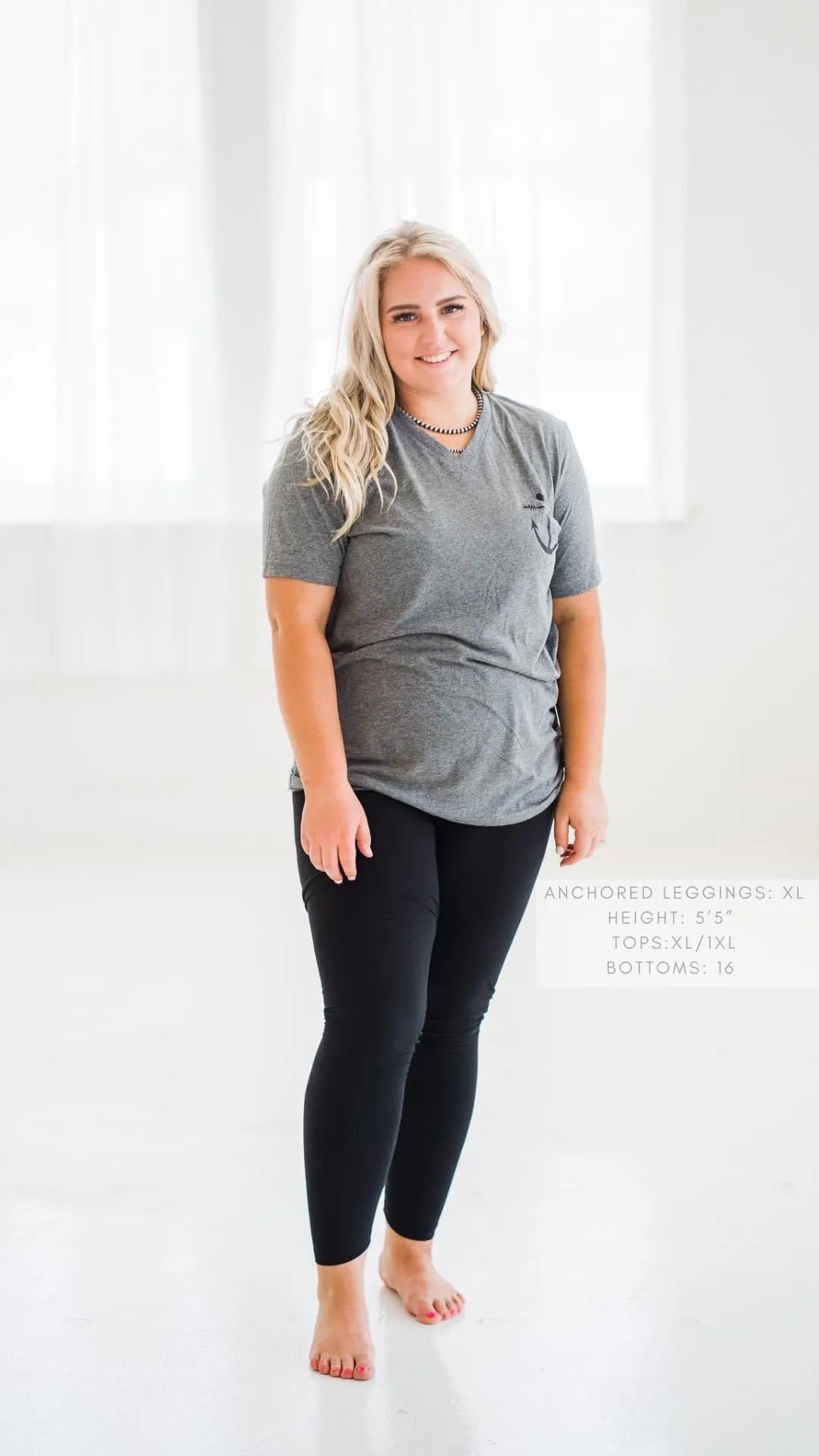 NEW Anchored Arrows Fleece Lined Full Length Leggings in Black w/pockets