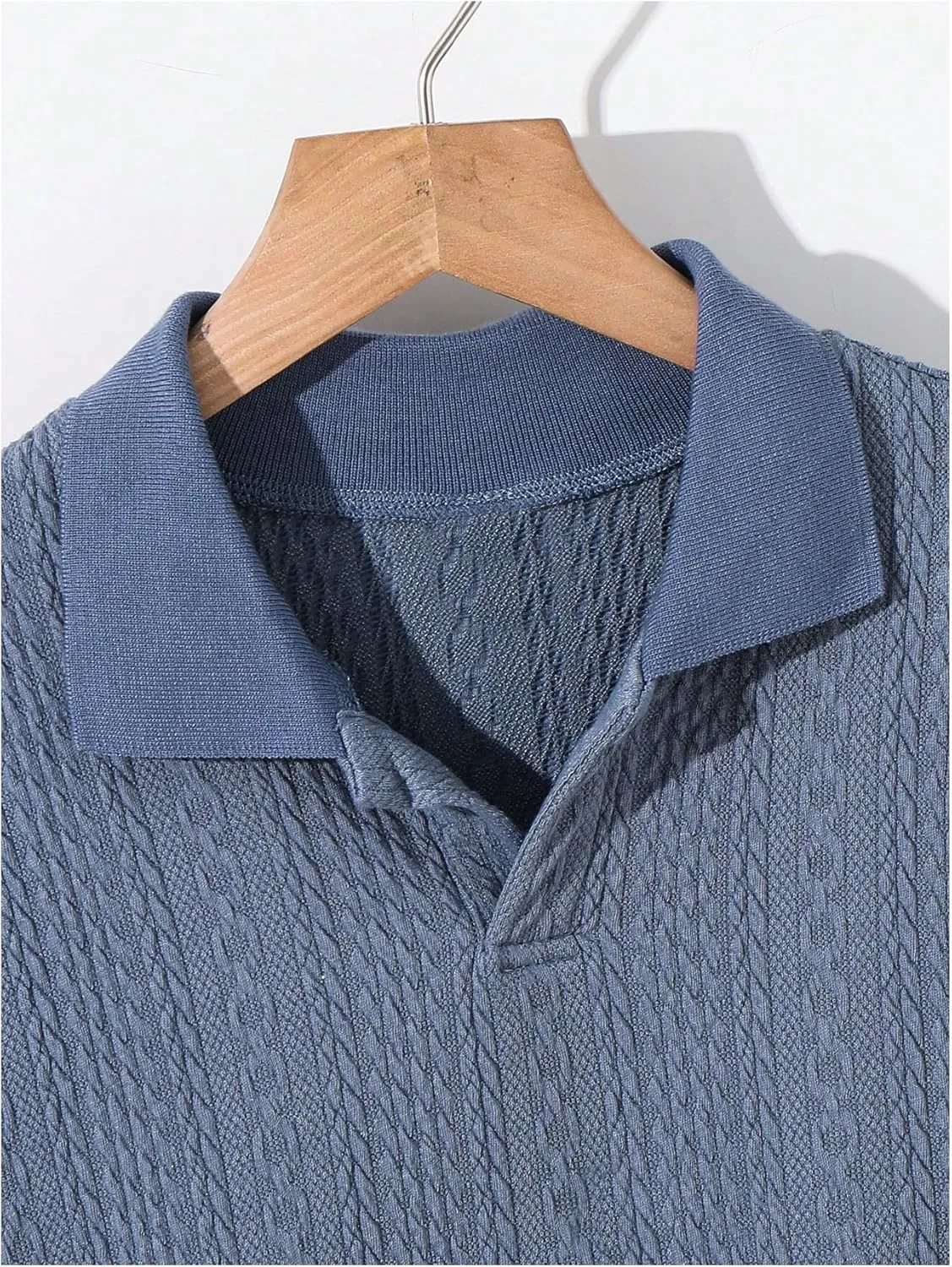 OYOANGLE Boy's Short Sleeve Collar Neck Cable Knitted Solid Plain Golf Uniform Shirt
