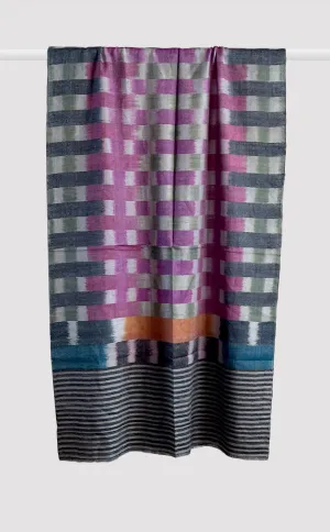 Pashmina Charcoal Multicolor Ikat Stole