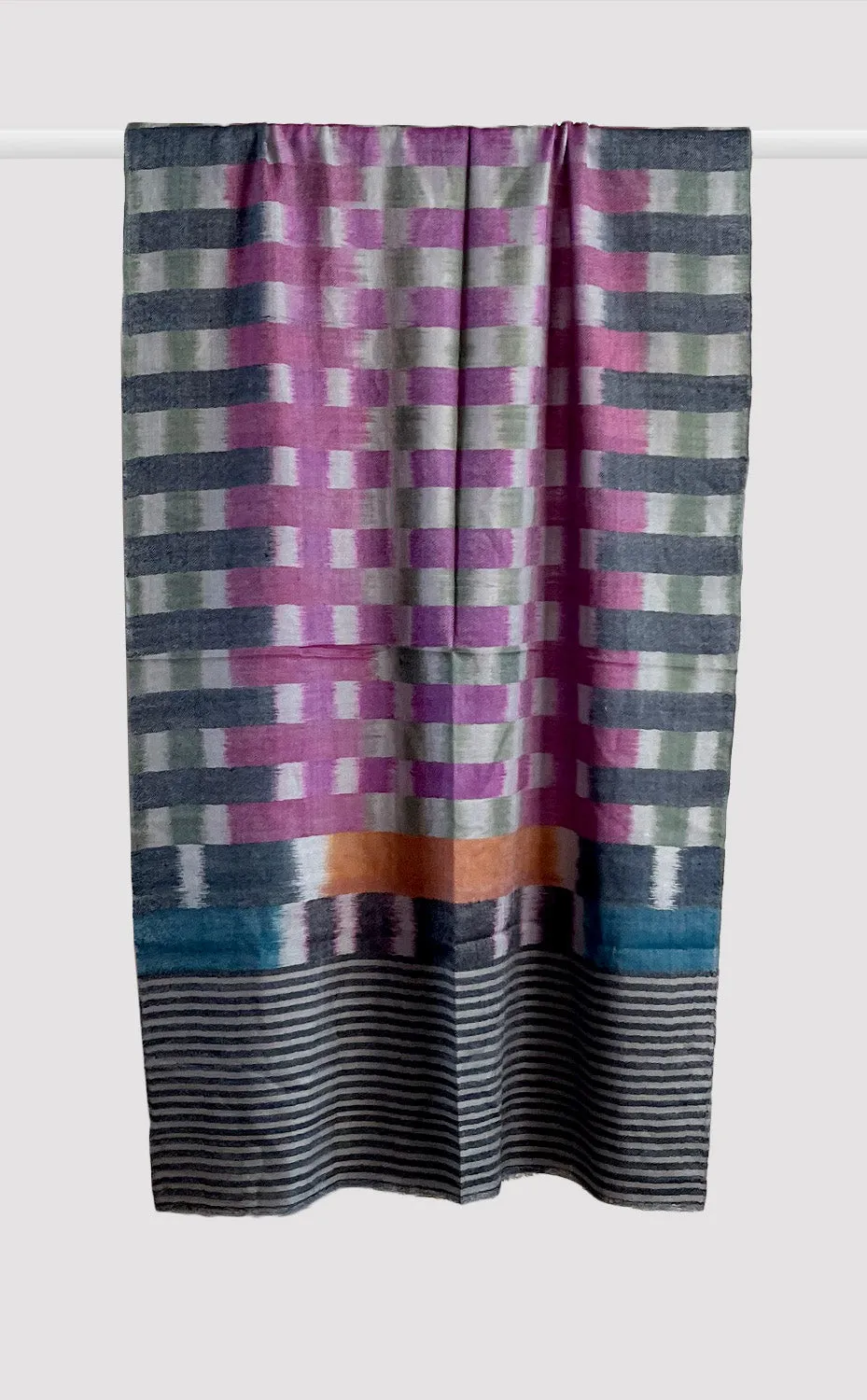 Pashmina Charcoal Multicolor Ikat Stole