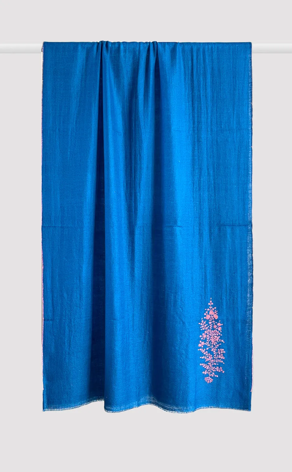 Pashmina Hand-Embroidered Blue Stole
