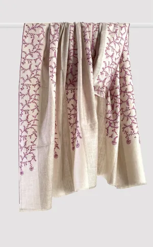 Pashmina Hand-Embroidered Fauna Stole