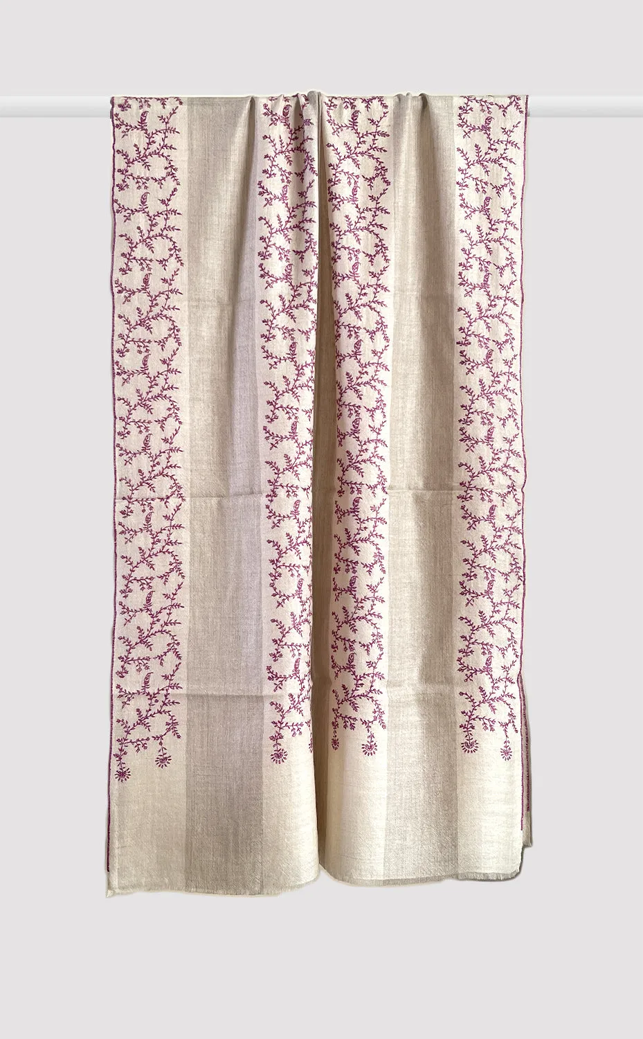 Pashmina Hand-Embroidered Fauna Stole
