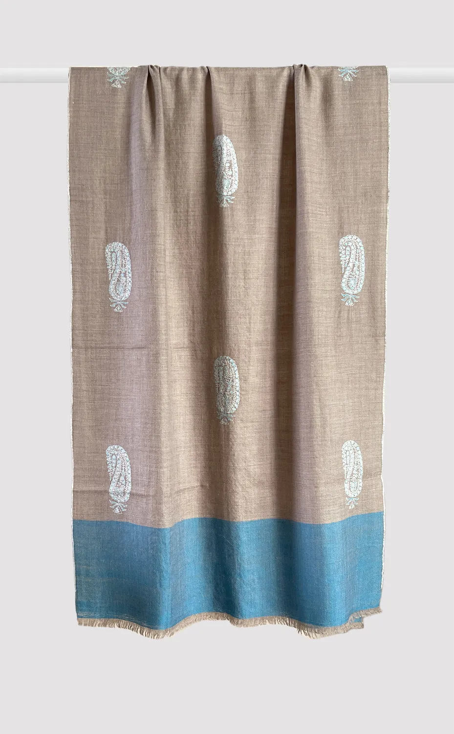 Pashmina Hand-Embroidered Paisley Stole
