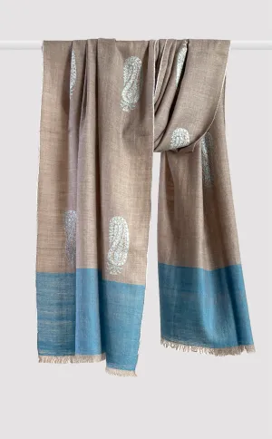 Pashmina Hand-Embroidered Paisley Stole