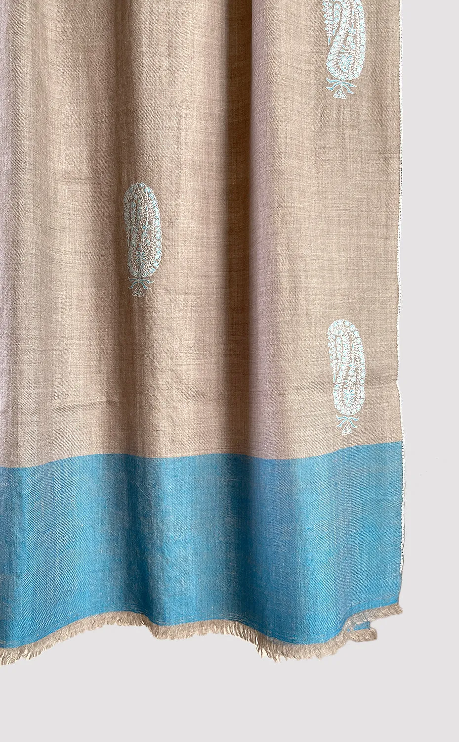 Pashmina Hand-Embroidered Paisley Stole