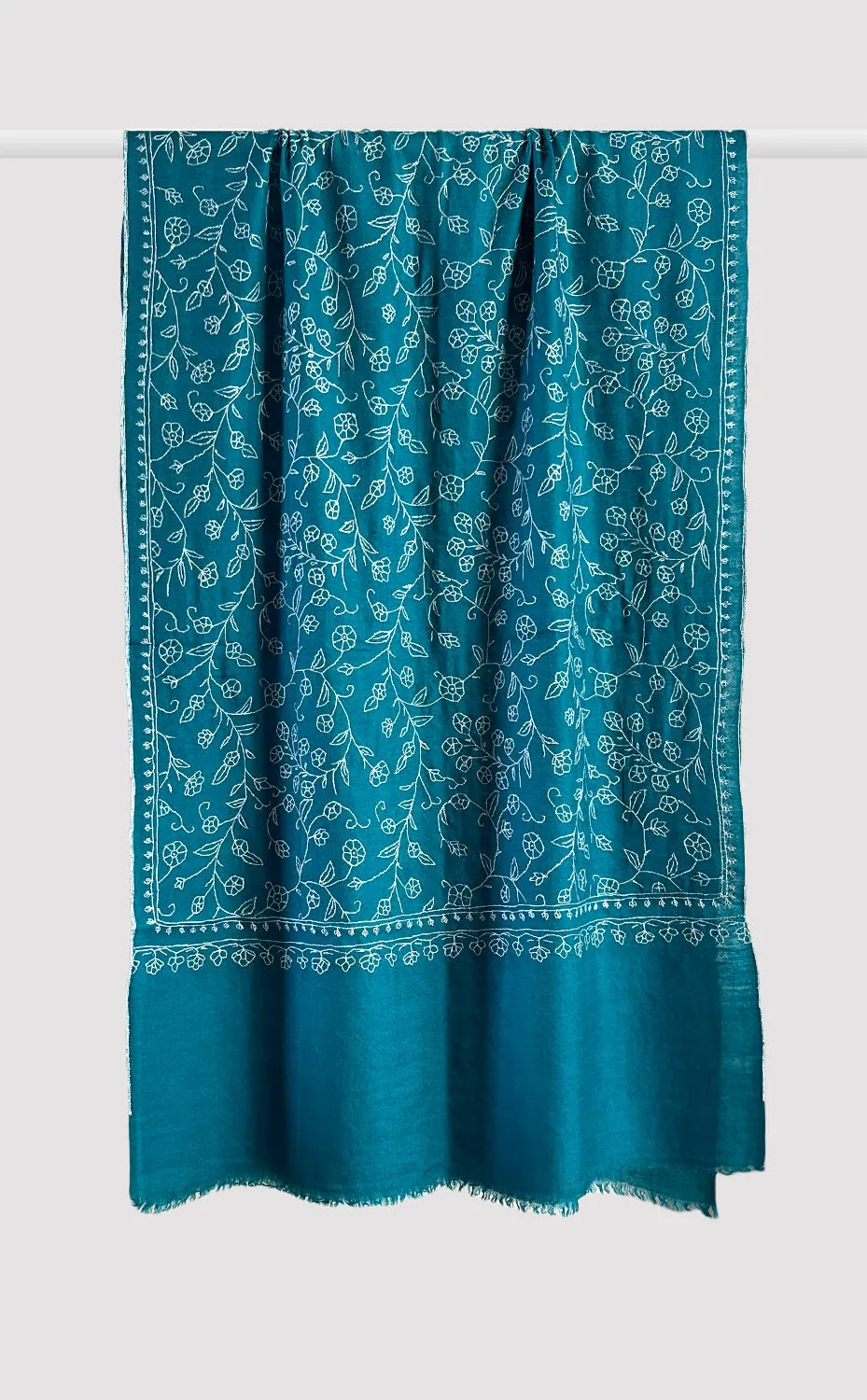 Pashmina Hand-Embroidered Turq Stole
