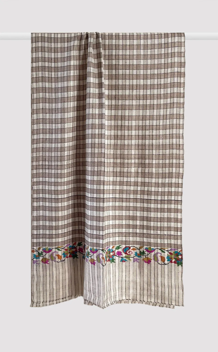 Pashmina Kani Checks Pallah Stole