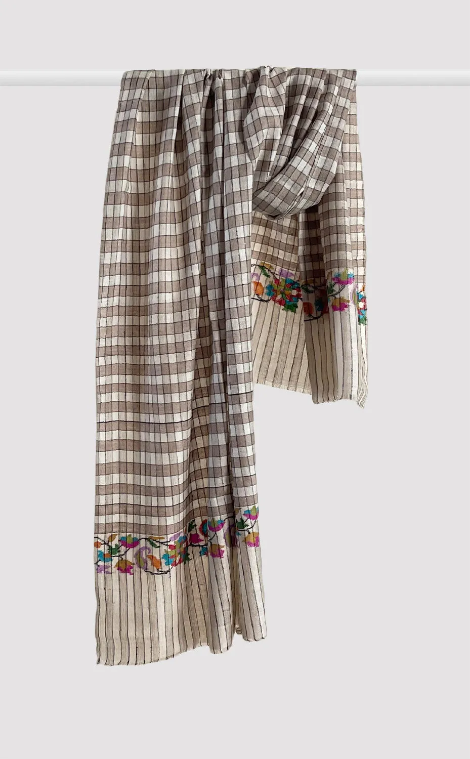 Pashmina Kani Checks Pallah Stole