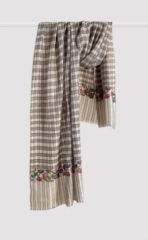 Pashmina Kani Checks Pallah Stole