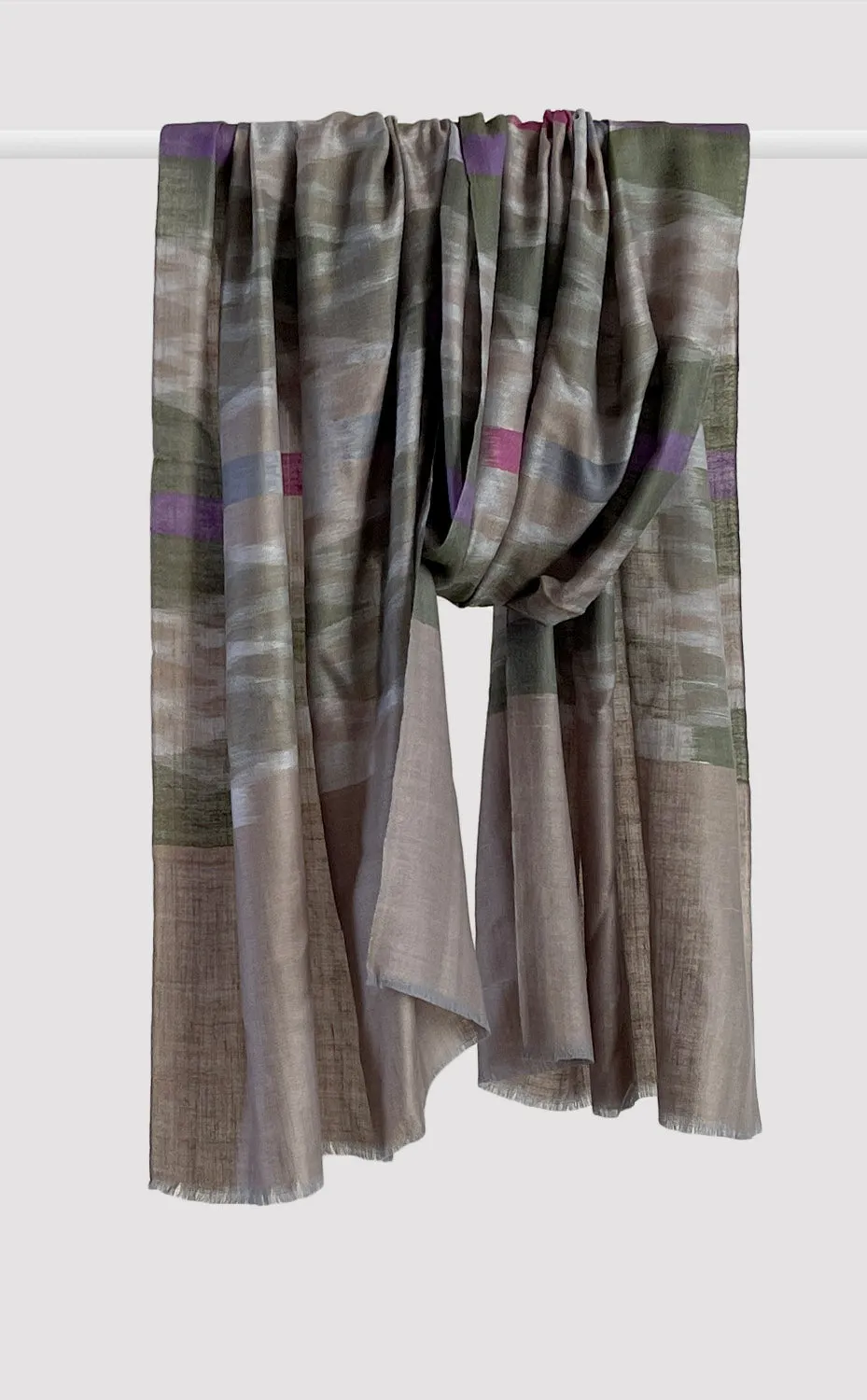 Pashmina Khaki Ikat Stole