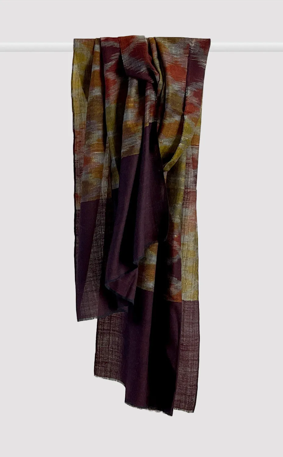 Pashmina Magenta Honeycomb Ikat Stole