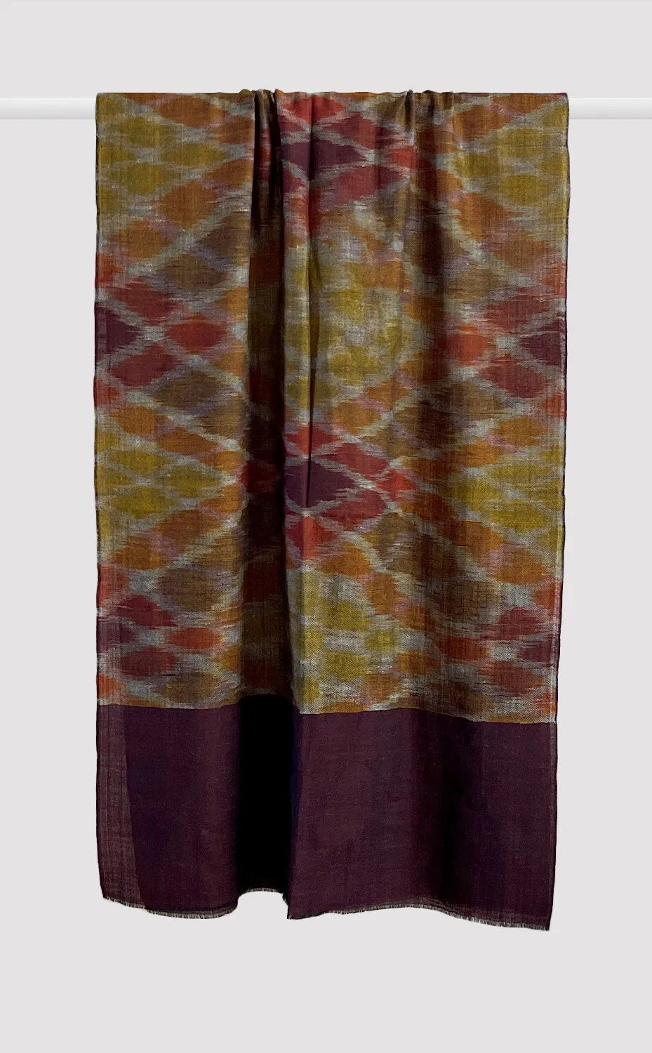 Pashmina Magenta Honeycomb Ikat Stole