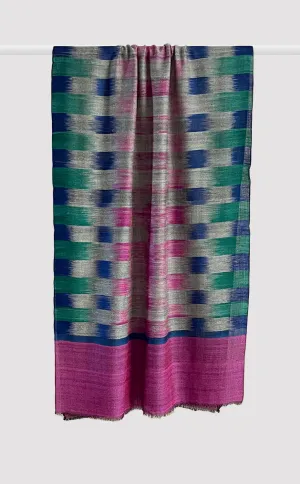 Pashmina Magenta Multicolor Ikat Stole