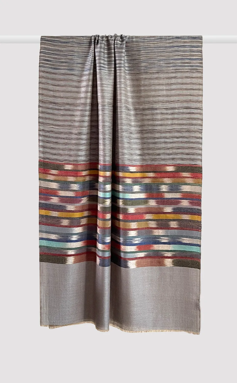 Pashmina Multicolor Grey Stripes Stole