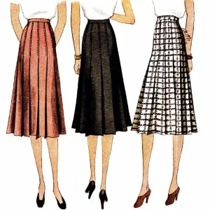 PDF - 1940s Sewing Pattern, Pleated Skirt - Waist: 24” (61cm) - Download