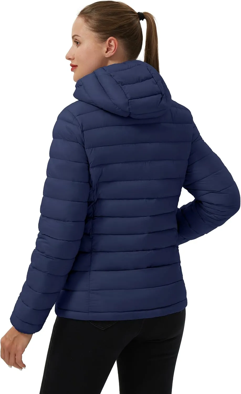Pioneer Camp Women's Packable Puffer Jacket Winter Light Weight Water-Repellent Quilted Coat with Hood