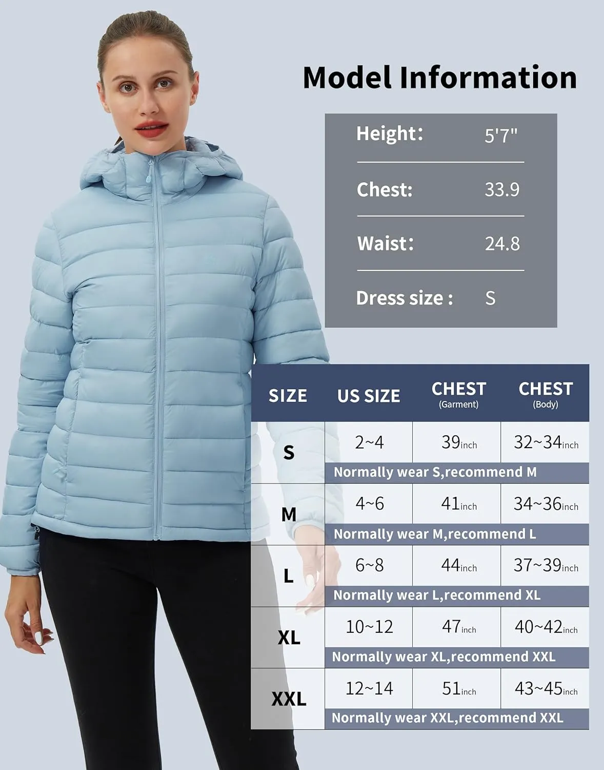 Pioneer Camp Women's Packable Puffer Jacket Winter Light Weight Water-Repellent Quilted Coat with Hood