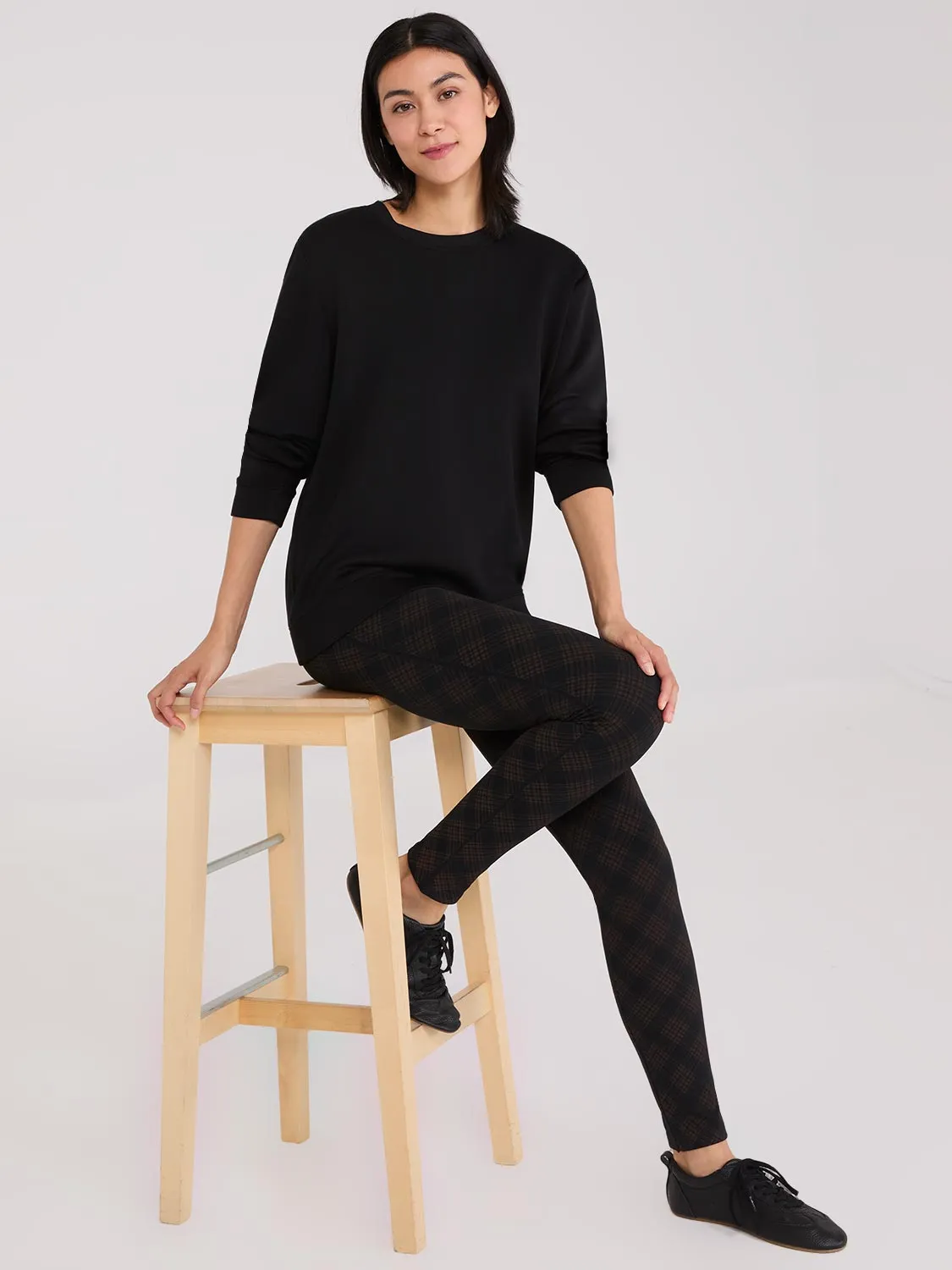 Plaid Print Fleece Lined Leggings