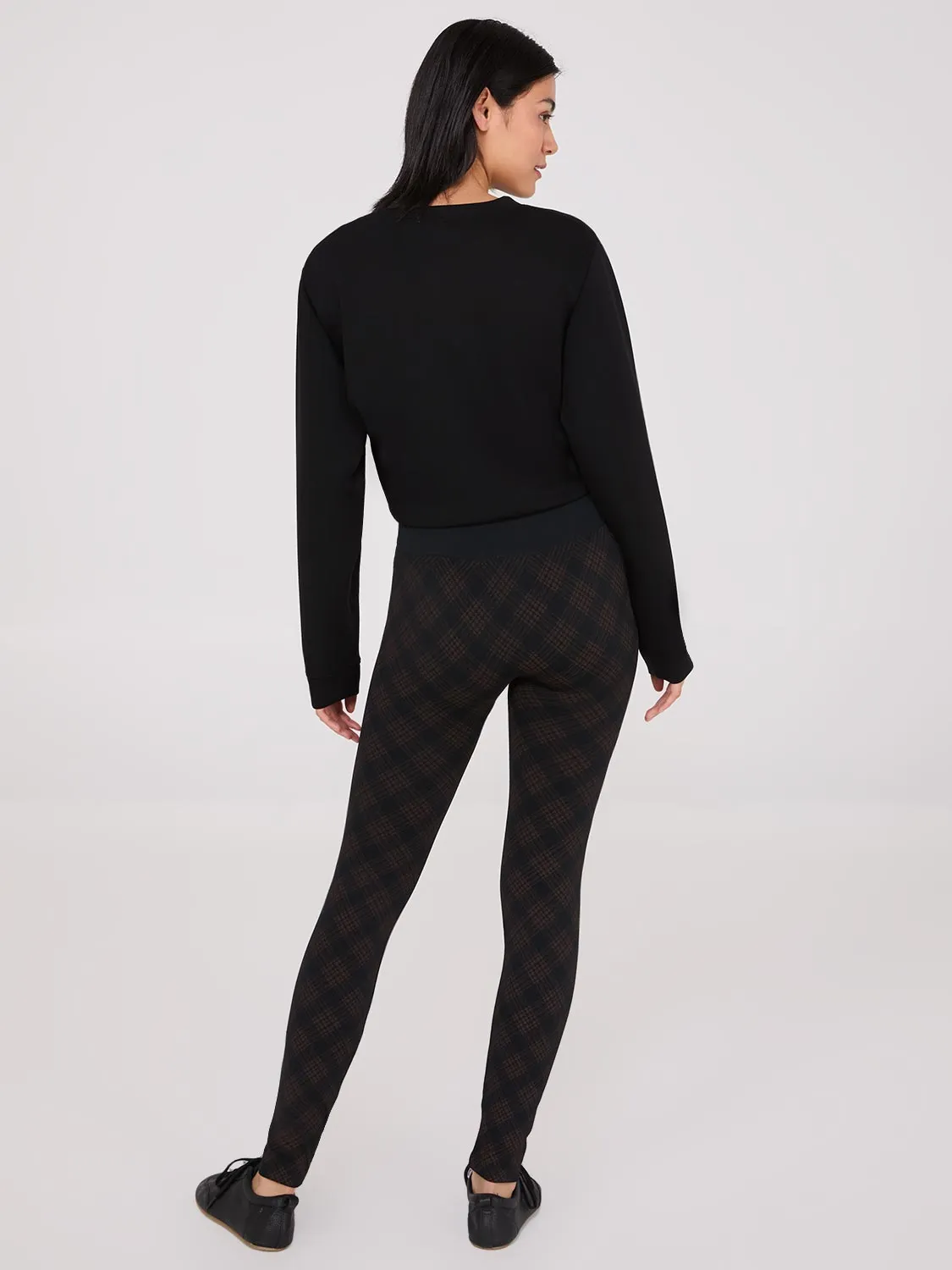 Plaid Print Fleece Lined Leggings