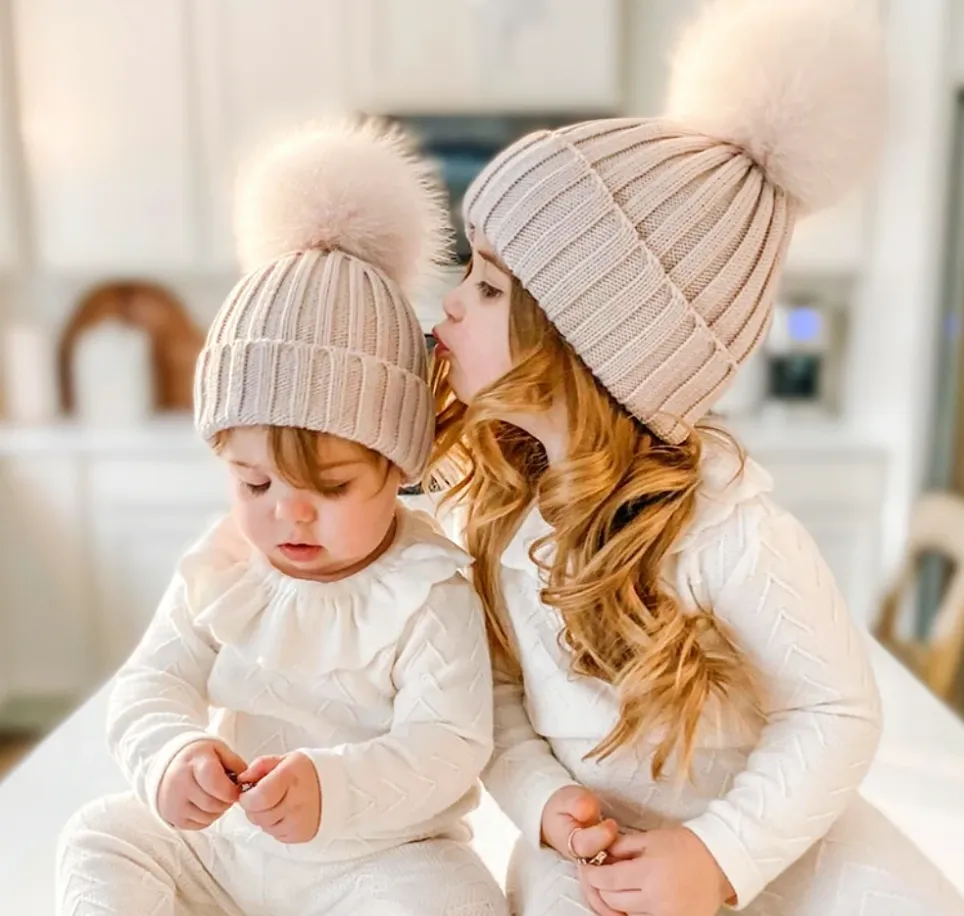 Pom-Pom Pals' Knit Beanies