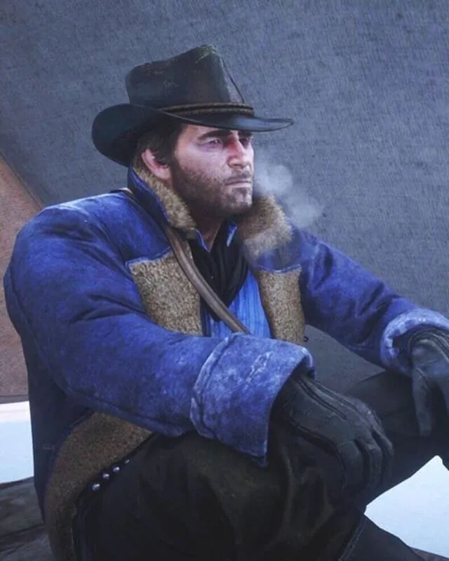 RDR Arthur Morgan Blue Shearling Coat