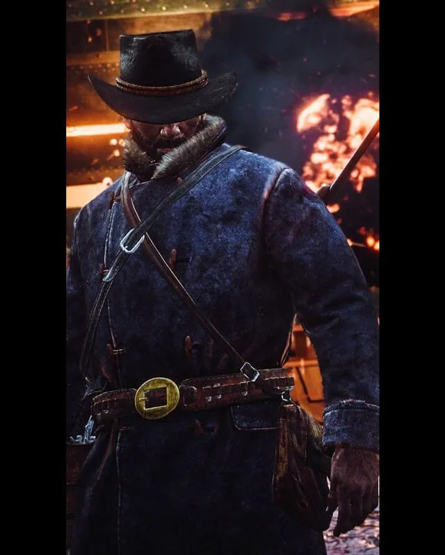 RDR Arthur Morgan Blue Shearling Coat