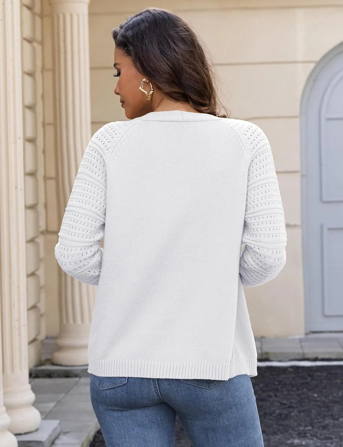 REDHOTYPE Women's Cardigans Sweater Casual Long Sleeve Open Front Cardigan Button Down Knit Chunky Outwear Coats