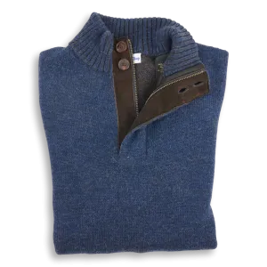 Royal Alpaca Quarter Zip Mock Sweater