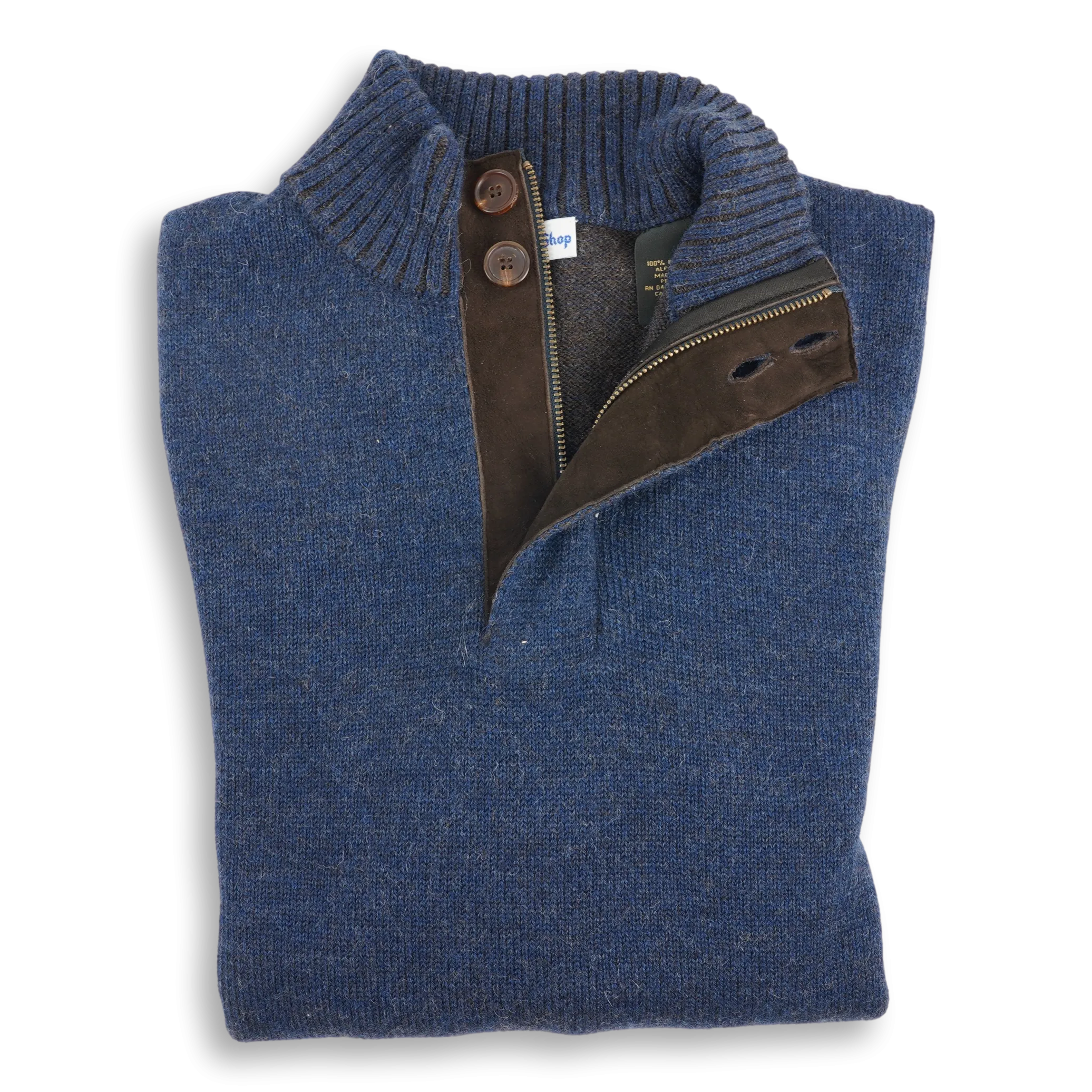 Royal Alpaca Quarter Zip Mock Sweater