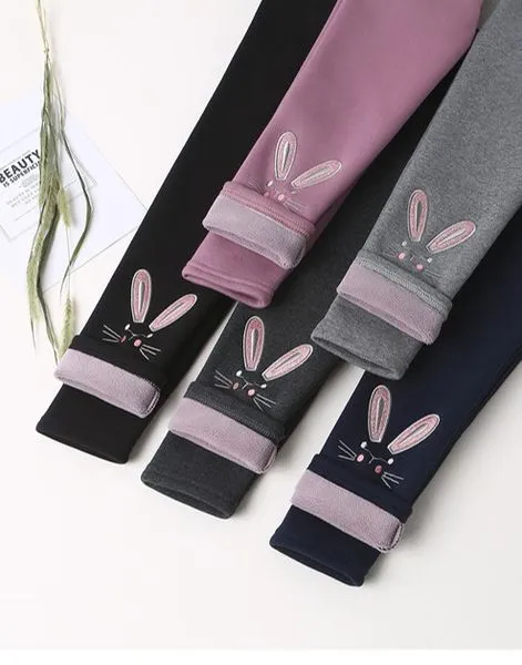 RTS: FLEECE LINED BUNNY LEGGINGS -