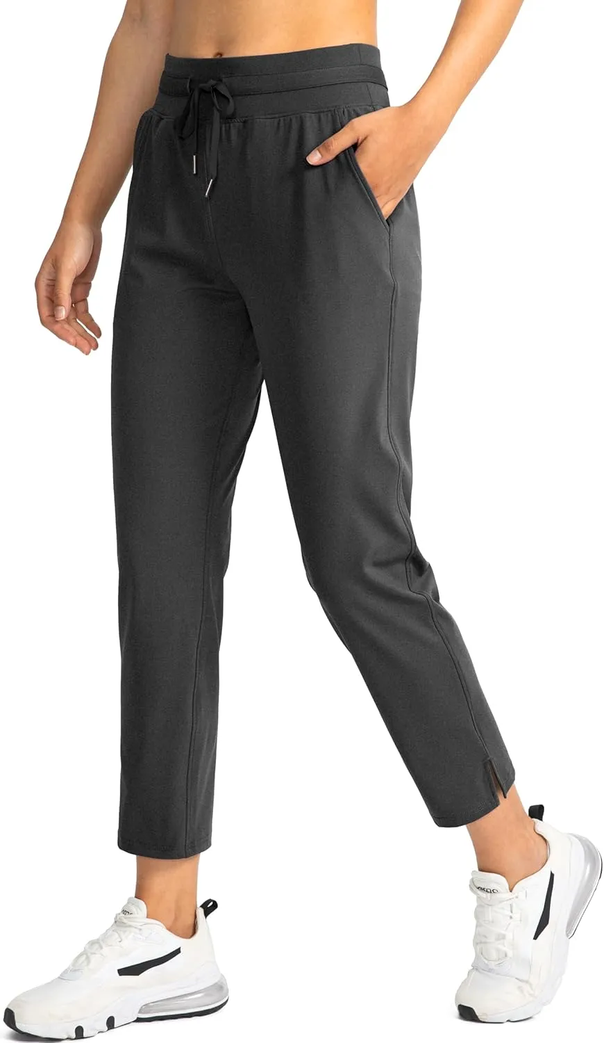 Soothfeel Women's Pants with 4 Pockets 7/8 Stretch High Waisted Sweatpants Travel Athletic Work Golf Pants for Women