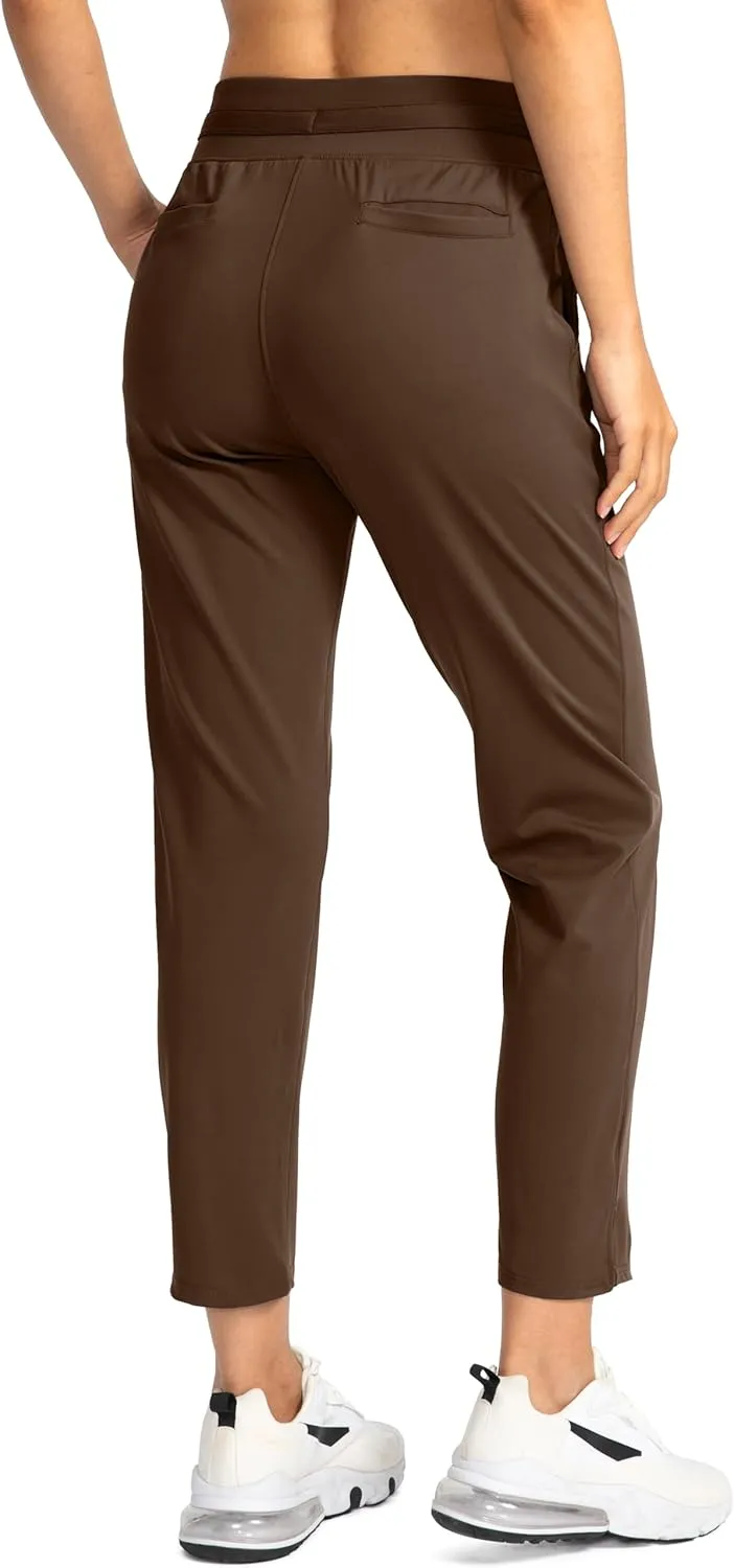 Soothfeel Women's Pants with 4 Pockets 7/8 Stretch High Waisted Sweatpants Travel Athletic Work Golf Pants for Women