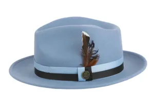 Steven Land Carolina Blue Wool Men's Hat Fedora Felt Hat-The Madison