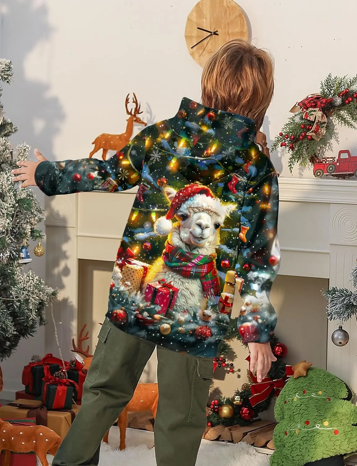 Ugly Christmas Hoodies for Boys Girls Xmas Funny Novelty Cool Sweatshirt Pullover With Pocket Size 6-16