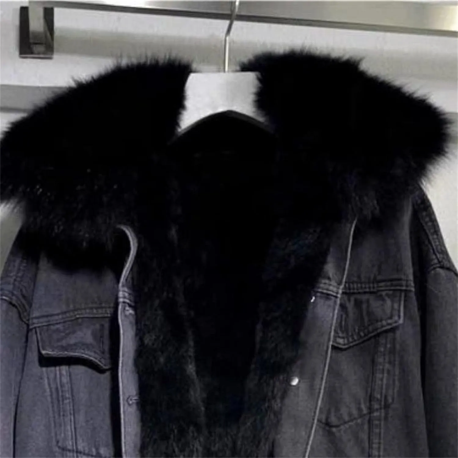 Winter Coats for Women Thickened Jean Jackets Warm Wool Outwear Parka Shacket Sherpa Fleece Lined Denim Jacket Pockets