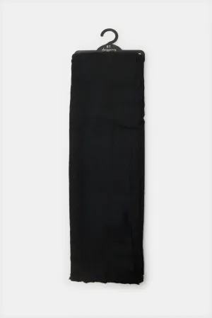 Women Black Embellished Knitted Scarf