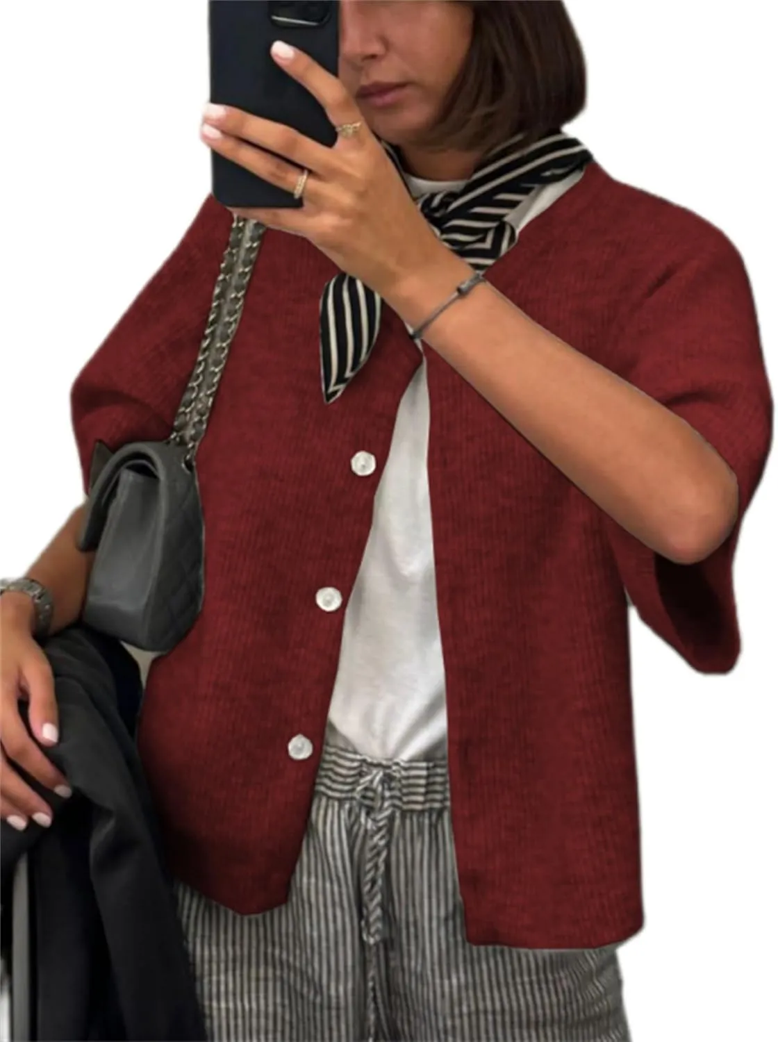 Women Y2k Crop Knit Cardigan T-Shirt Short Sleeve Button Down Casual Knitted Tees Y2k Girls Crop top Streewear