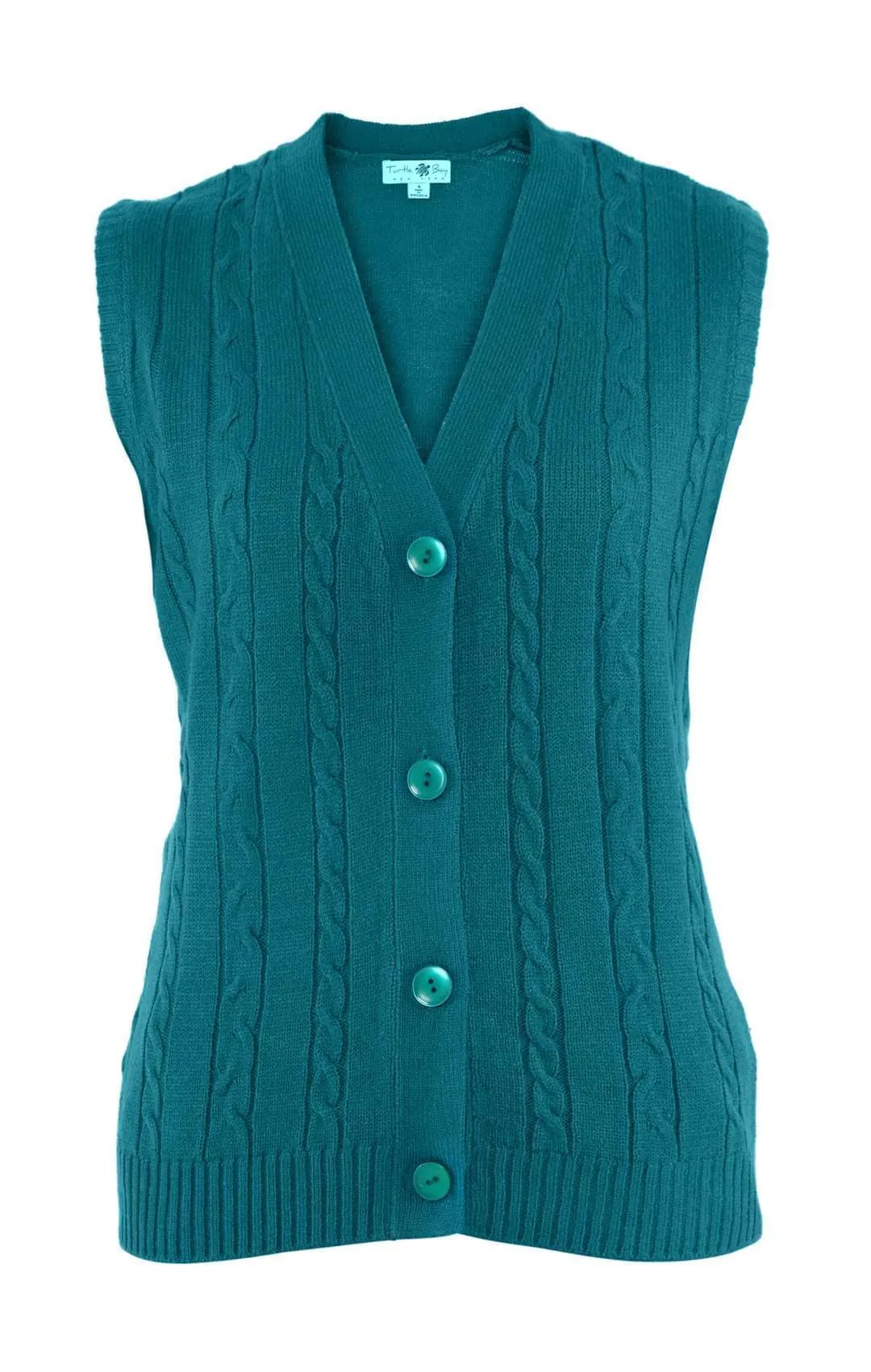 Women's Button Front Cable Cardigan Sweater Vest – Button Up Styling in a Timeless Cable Knit