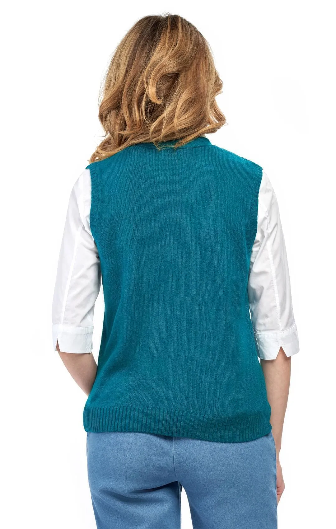 Women's Button Front Cable Cardigan Sweater Vest – Button Up Styling in a Timeless Cable Knit