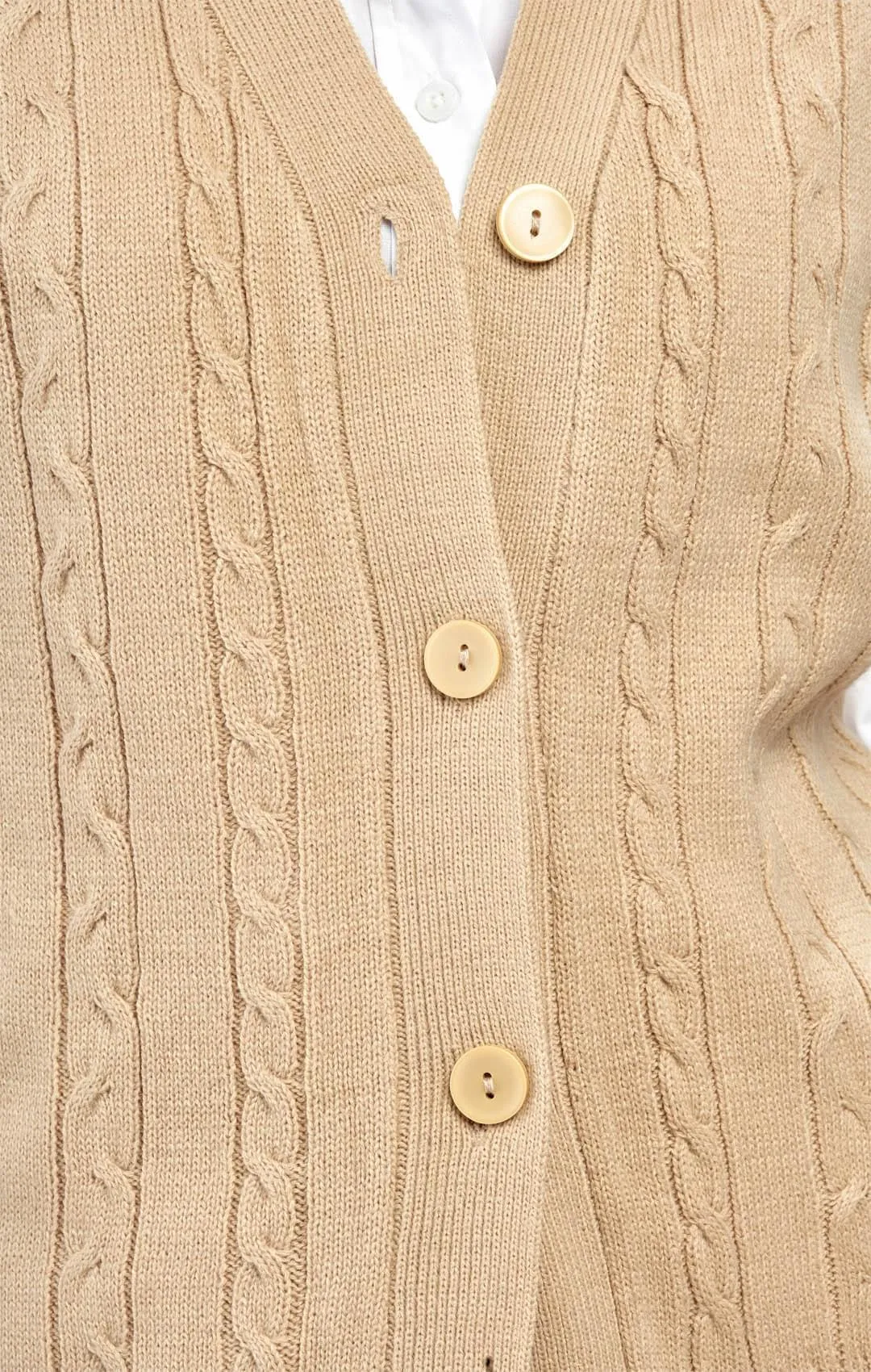 Women's Button Front Cable Cardigan Sweater Vest – Button Up Styling in a Timeless Cable Knit