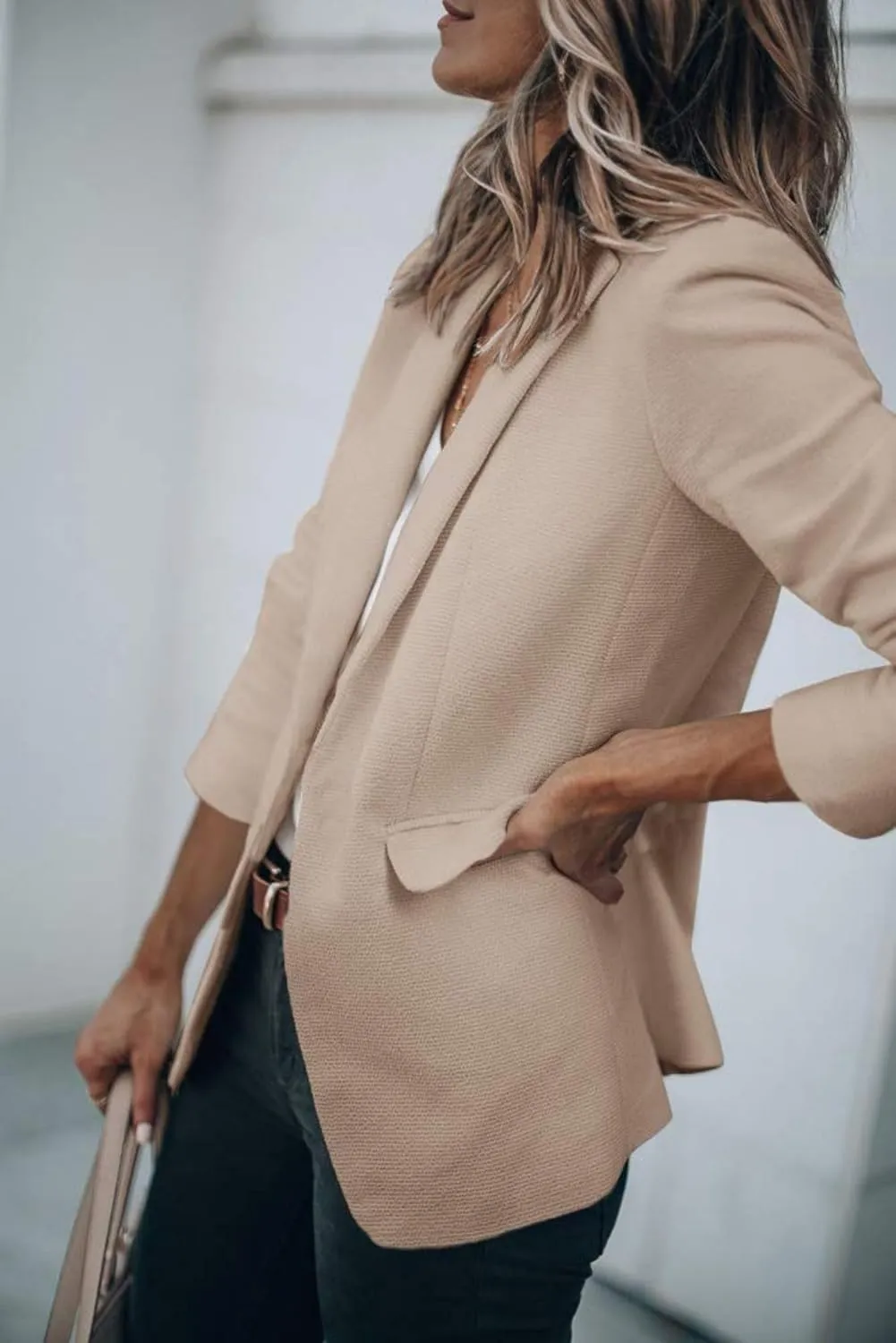 Womens Casual Blazers Open Front Long Sleeve Work Office Jackets Blazer Suit Jacket Button Lightweight Cardigans