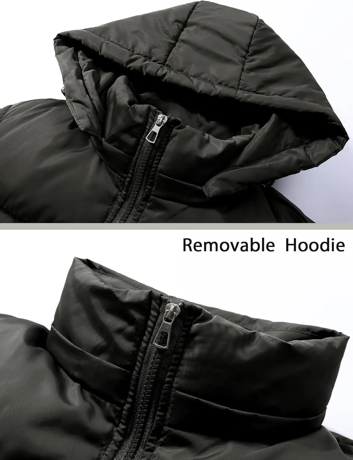 Women's Cropped Puffer Jacket Hooded Warm Padded Winter Outerwear Coat with Pockets