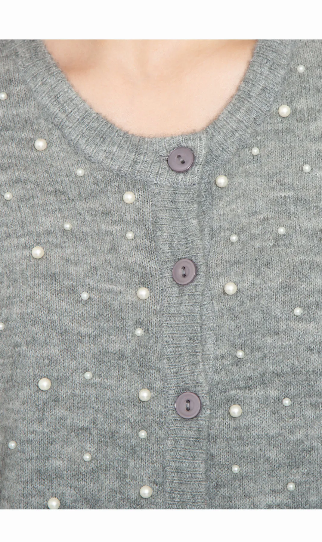 Women's Faux Pearl Cardigan – Luxe Beaded Sweater in a Soft Knit