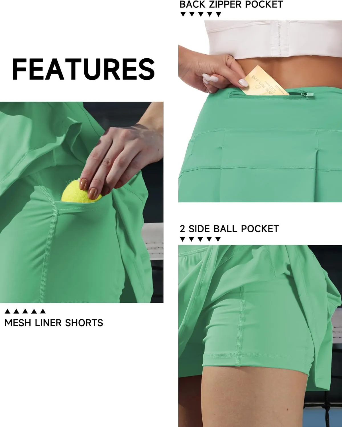 Women's Tennis Skirts High Waisted Athletic Golf Skorts with Pockets Skirts for Women Casual Workout Built-in Shorts